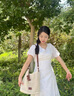 CLEVER KNOCK品牌CK包包女款2025年度假編織托特包時(shí)尚沙灘包情人節(jié)七夕禮物 米白色【奢侈禮盒包裝】 曬單實(shí)拍圖