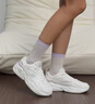特步（XTEP）女鞋運動鞋子女夏季新款網(wǎng)面透氣跑步鞋輕便百搭耐磨女士休閑鞋 帆白/淡霧紫 38 曬單實拍圖