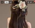 加恩倍氣質(zhì)花朵一字抓夾女2025新款高級感發(fā)夾后腦勺超仙鴨嘴夾頭飾 米色花朵鴨嘴夾【1個(gè)】 曬單實(shí)拍圖