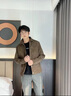 SUSTYLE高端奢侈品男裝高檔男士夾克2025春秋新款痞帥仿麂皮外套男款 摩卡棕 2XL 建議 140-155斤 曬單實(shí)拍圖