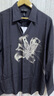 EMPORIO ARMANI/阿瑪尼官方旗艦新款男士百合印花長(zhǎng)袖休閑襯衫夏季 FC166-黑色 L  (推薦：150-165斤) 曬單實(shí)拍圖
