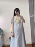 朗茵孕婦裝夏連衣裙2025新款時(shí)尚法式假兩件蕾絲拼接長(zhǎng)裙夏季孕婦裙子 藍(lán)色連衣裙 XL建議130-145斤 曬單實(shí)拍圖