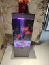 金魚(yú)缸客廳沙發(fā)電視柜旁落地靜音超白玻璃立式方形生態(tài)底濾水族箱 深邃黑升級按鍵款右開(kāi)門(mén)三色燈 40x40x118cm玻璃一體成型 曬單實(shí)拍圖