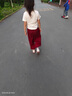 G.DUCKKIDS女童套裝夏季2025新款兒童純棉短袖褲子中大童女孩洋氣兩件套衣服 黑T恤+酒紅褲【黑色】 120 適合110-120cm年齡6-7歲 曬單實(shí)拍圖