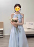 沐霓 藍(lán)色連衣裙 法式女學(xué)生2025新款夏秋季氣質(zhì)長裙少女森系純欲風(fēng) 掛脖系帶連衣裙 L 曬單實(shí)拍圖
