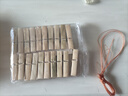 家用竹夾子晾衣夾曬衣服防風(fēng)固定夾強力無(wú)痕老式木頭小夾子木夾子 加厚/大號 20只+4米竹夾繩 曬單實(shí)拍圖
