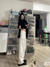 凡毅彩牛仔褲夏季女褲子2025新款白色休閑褲闊腿褲顯瘦直筒褲寬松慵懶風 皮標窄版牛仔闊腿褲【白色】 M 【95-105斤】 曬單實拍圖