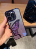 三只貓咪適用于蘋果16promax手機殼16pro唯美流沙蝴蝶iPhone15新款保護套14pro帶鏡頭膜全包防摔輕奢高檔女 【銀色套鈦灰機】流沙蝴蝶-帶鏡頭膜 iPhone 16 Pro Max 曬單實拍圖