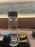 尚明雙層隔熱玻璃隨手杯茶水分離隨身杯便攜式辦公旅行杯戶外茶具水杯 黑色320ml 曬單實(shí)拍圖
