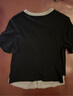 百圖betu女裝2025春夏新款T恤V領(lǐng)拼色修身顯瘦假兩件短袖T恤女2502T20 黑色 L 曬單實(shí)拍圖