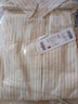 森馬（Semir）長袖襯衫女簡約圓領短背心肌理條紋寬松襯衣秋氣質兩件套通勤 白咖色調00415 M 曬單實拍圖
