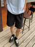 名創(chuàng)優(yōu)品（MINISO）短褲夏季男純棉運(yùn)動(dòng)港風(fēng)復(fù)古韓版休閑褲時(shí)尚潮流夏季男士五分褲潮 卡其(m咖色質(zhì)感褲前左下標(biāo)) M /170(30天質(zhì)量問題全額退) 曬單實(shí)拍圖