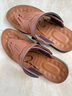意爾康王子男士真皮涼鞋夏季新款沙灘鞋真皮夾趾人字拖戶(hù)外兩用涼鞋 深棕色 42 曬單實(shí)拍圖