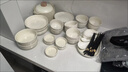 奶油碗盤(pán)套裝家用餐具組合全套家庭裝釉下彩高顏值喬遷碗具一整套 10-12人食50件配砂鍋 曬單實(shí)拍圖