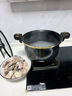 琺瑯鍋搪瓷鍋家用燉盅微壓湯鍋燜燒鍋砂鍋電磁爐燃氣灶通用 【蒸籠+勺】黑色陶晶鍋 28cm 8L 曬單實(shí)拍圖