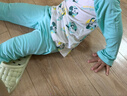 迪士尼寶寶（Disney Baby）男童家居服兒童睡衣內(nèi)衣舒適保暖春季新款 松柏綠 110 曬單實拍圖