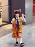 G.DUCKKIDS兔子警官兒童衣服瘋狂動物城服裝朱迪cos女童套裝夏季工裝三件套 三件套送領帶 130 （建議身高120cm 8-9歲）cm 曬單實拍圖