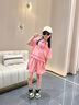 G.DUCKKIDS小黃鴨童裝親子裝母女款夏季2025新款女童發(fā)泡愛(ài)心polo衫短褲套裝 粉色 170 M碼 曬單實(shí)拍圖