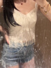 帶胸墊一體美背吊帶背心女2025夏季大碼內搭打底流蘇無(wú)袖上衣百搭 雅杏色 M 【適合90-110斤】 曬單實(shí)拍圖