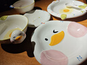 臻廚聚碗碟套裝餐具整套釉下彩卡通家用陶瓷飯碗盤子碗筷組合喬遷送禮 躺平鴨碗碟套裝【6件套】 曬單實(shí)拍圖