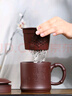 金鑲玉史文俊手工宜興原礦茶杯家用茶具禮盒裝 寧靜致遠紫砂杯五件套 曬單實拍圖