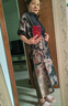絲柏舍印花連衣裙2025夏裝新款女裝優(yōu)雅氣質(zhì)翻領(lǐng)中長款裙子 曬單實拍圖