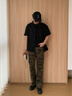 卡圖弛美式高街設(shè)計感迷彩褲子男夏季潮流復古直筒hiphop微喇工裝牛仔褲 迷彩 XL 曬單實拍圖
