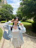 JIOESC藍(lán)色薄款防曬襯衫女夏季2025新款蕾絲拼接小眾設(shè)計(jì)感氣質(zhì)絕美上衣 藍(lán)色 M 曬單實(shí)拍圖