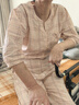 允織睡衣女款夏季梭織純棉七分袖長(cháng)褲中年媽媽夏天薄款女士家居服套裝 2212-砂粉 M (160) ：建議80-100斤穿著(zhù) 曬單實(shí)拍圖