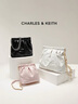 CHARLES&KEITH迷你菱格流浪包單肩斜挎雙肩包包女包生日七夕禮物CK2-60782390 Black黑色 S 曬單實拍圖