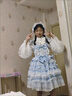 閃動(dòng)少女（SHANDONGSHAONV）Lolita洋裝華麗花嫁jsk吊帶連衣裙洛麗塔女生日禮服蘿莉公主 白內(nèi)搭+尾翼+飛機(jī)盒 M 90斤105斤 曬單實(shí)拍圖