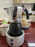 比樂(lè)蒂（Bialetti）【官方正品】摩卡壺 雙閥高壓手沖咖啡壺意式濃縮手動(dòng)咖啡機(jī)送禮 4杯份+4.0電陶爐(雅致銀) 170ml 曬單實(shí)拍圖