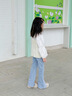 可英 GOWINBABY女童牛仔褲開(kāi)叉2025春秋小女孩喇叭褲女寶修身時(shí)尚藍(lán)色嬰幼兒長(zhǎng)褲 藍(lán)色 130 （適合身高120cm-130cm） 曬單實(shí)拍圖