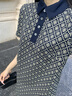Tory Burch 湯麗柏琦 T恤式翻領(lǐng)印花POLO連衣裙 TB 156841 Tory 海軍藍(lán) 400 XS 推薦80-90斤 曬單實(shí)拍圖
