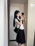 燦圖韓系甜美條紋收腰短袖襯衫女夏季設計感小眾襯衣透氣百搭防曬上衣 淡粉色 M 曬單實(shí)拍圖