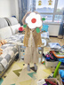 羅蒙男童漢服中國風古裝夏季唐裝男孩套裝兒童新中式演出服 黃色110 曬單實拍圖