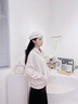 MXQP連帽開衫外套女2025春秋冬新款韓版寬松設(shè)計(jì)感小眾拉鏈學(xué)生衛(wèi)衣女 杏色 M 【80-110斤】 曬單實(shí)拍圖