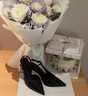 CHARLES&KEITH25夏季新品漆皮尖頭斑馬紋高跟涼鞋女CK1-60280477 Black Patent黑色 38 （245） 曬單實(shí)拍圖