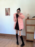 鴨鴨中長款羽絨服女2025冬季新款時(shí)尚休閑潮流保暖連帽韓版小個(gè)子外套 藕粉色 M (建議110-130斤) 曬單實(shí)拍圖