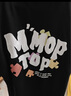 MMOPTOP潮流印花T恤男士夏季日系高街寬松圓領(lǐng)半袖純棉短袖M0032黑色XL 曬單實(shí)拍圖