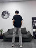趣米樂美式復(fù)古微喇牛仔褲男夏季高街窄版直筒褲子cleanfit顯瘦彎刀褲潮 煙灰色 XL 曬單實(shí)拍圖