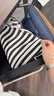 蕓洛2024韓版復古新款簡(jiǎn)約包女條紋帆布包托特情人節情人節單肩通勤 黑白條紋 曬單實(shí)拍圖