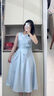 SUSTYLE國際高端品牌女裝連衣裙夏季掐腰裙法式氣質(zhì)通勤百搭顯瘦背心裙女 天藍(lán)色 S 曬單實(shí)拍圖