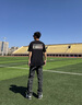 STA系列國潮ins美式條紋間隔S星標春夏季高街印花寬松短袖t恤男女生 黑色 XL 曬單實(shí)拍圖