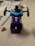 活石遙控汽車(chē)遙控車(chē)玩具男孩金剛變形汽車(chē)機(jī)器人兒童生日禮物3-6-12歲 變形戰(zhàn)警藍(lán)【50cm+手勢(shì)+特技輪】 跑馬燈噴霧編程/生日禮物3-6-10 曬單實(shí)拍圖