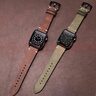 美定適用蘋果手表表帶純手工真皮applewatch10X表帶Ultra2iwatch9/8s7/6/5/se進口植鞣皮小眾高級皮質 古木棕【送保護殼+水凝膜*2】 iwatch Ultra/2代【49 曬單實拍圖