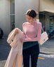 TKSY高領(lǐng)雙面德絨打底衫女秋冬內(nèi)搭堆領(lǐng)2025新款加絨加厚保暖上衣洋氣 櫻花粉 【真德絨雙倍保暖】堆堆/ M 90-105斤 曬單實拍圖