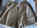 佐丹奴亞麻短褲女夏季棉麻收褶口袋松緊腰寬松休閑短褲女13405330 曬單實(shí)拍圖