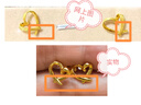 DL 1998胖東來品質(zhì)18k金愛心耳環(huán)新品拉絲工藝耳釘心形黃l金耳飾女簡約百 拉絲愛心耳釘 一對 曬單實(shí)拍圖