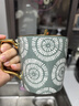松發(fā)瓷器陶瓷杯子家用辦公室咖啡杯水杯女生大容量情侶馬克杯 綠色 曬單實拍圖